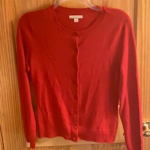 Red cardigan